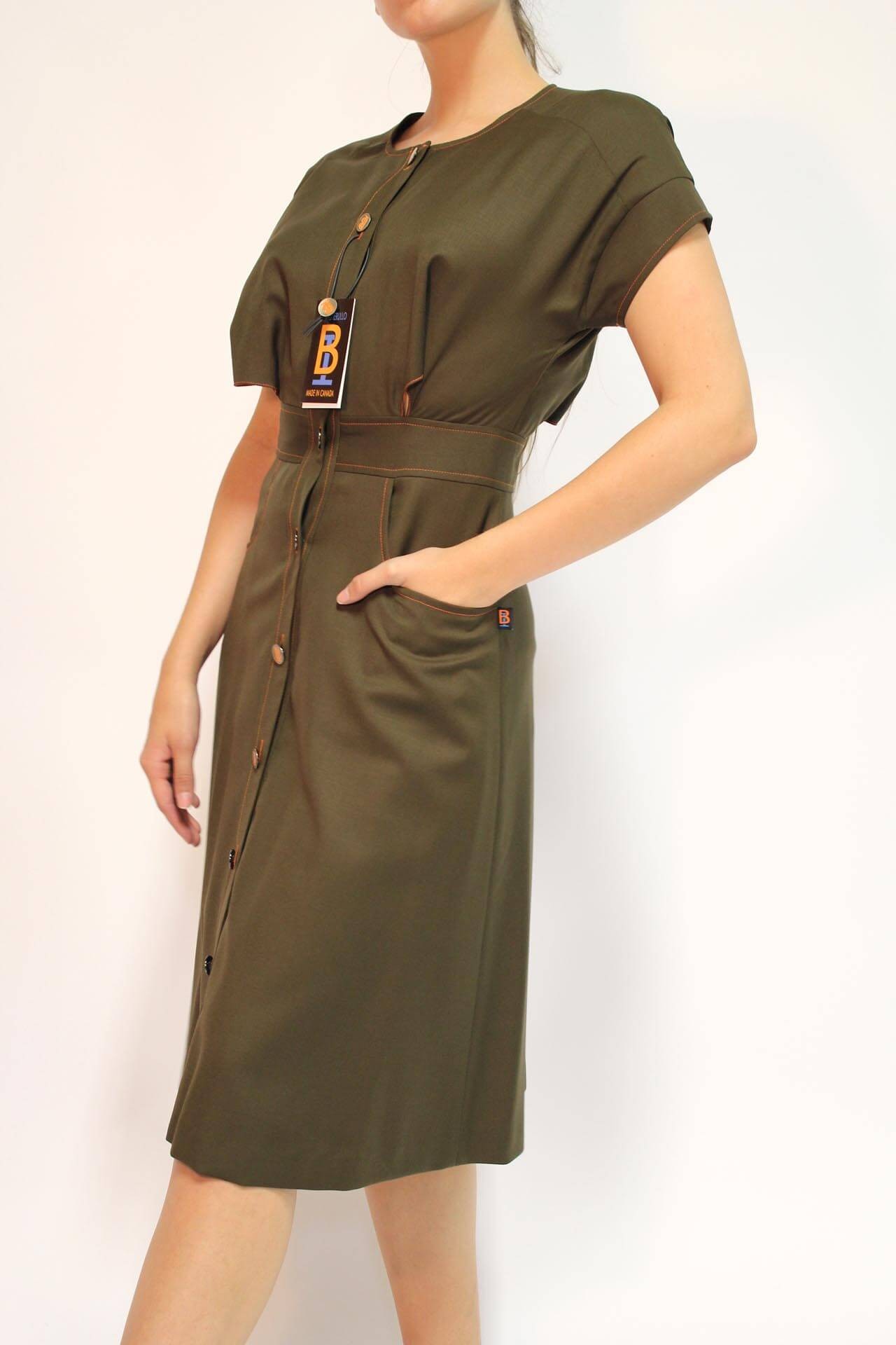 chinese dress ladies Mock Wrap Blazer Dress With Button Detail